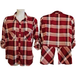 Absolutely Famous 3X Plaid Top AH-1789